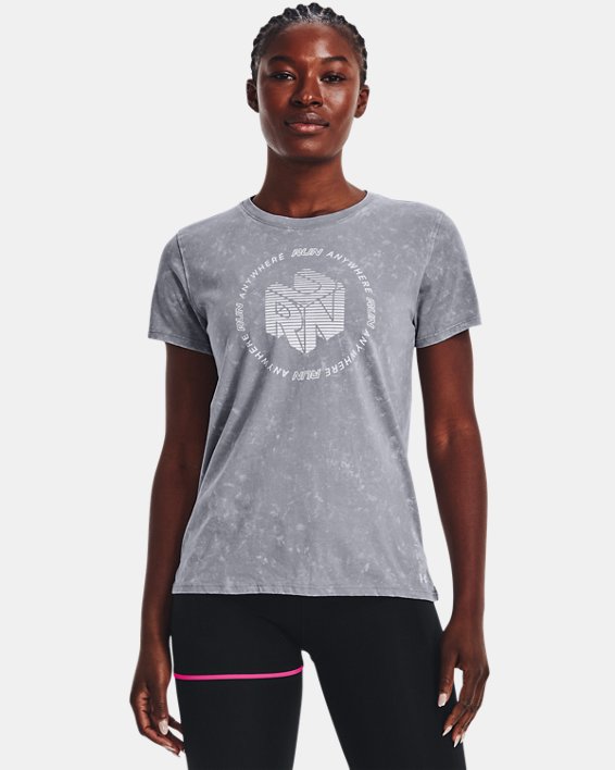 女士UA Run Anywhere短袖T恤, Gray, pdpMainDesktop image number 0